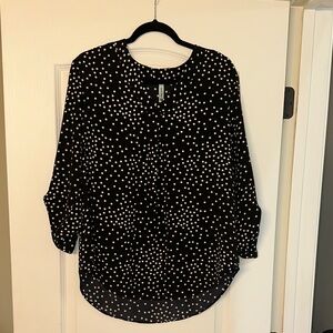 Black and White Polka Dot Women's Top